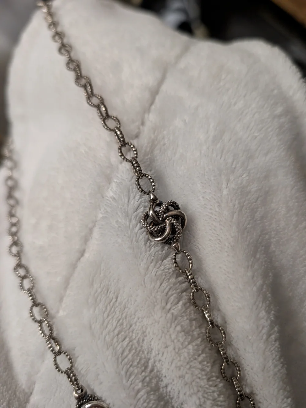 LAGOS Sterling Silver Love Knot Station Necklace, 32